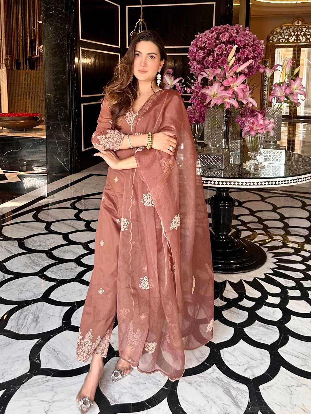 Vichitra Silk  Embroidery Party wear suit